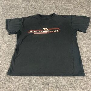 Vintage Dale Earnhardt T Shirt Mens Large Black Racing 3 Intimidator NASCAR Y2K